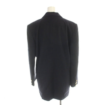 Dior Jacket Blazer Top M Navy Double Breasted Long Sleeve Emblem AP — view 2