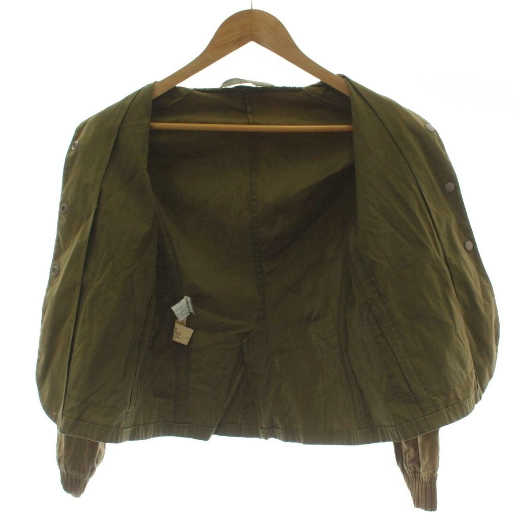 Miu Miu Jacket Long Sleeve Cotton 38 Khaki GG — view 4