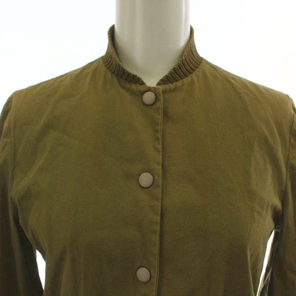 Miu Miu Jacket Long Sleeve Cotton 38 Khaki GG — view 5