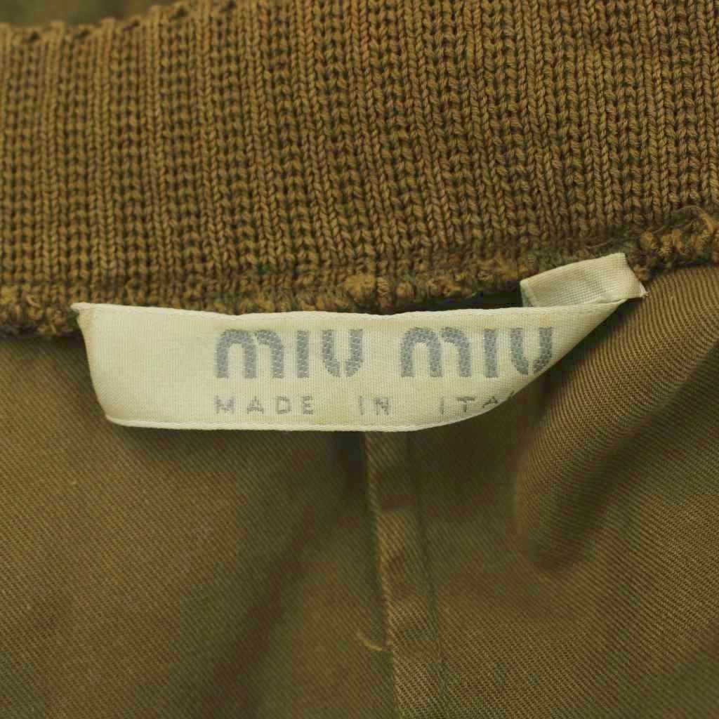 Miu Miu Jacket Long Sleeve Cotton 38 Khaki GG — view 8