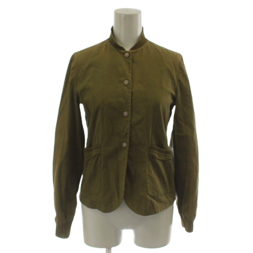Miu Miu Jacket Long Sleeve Cotton 38 Khaki GG