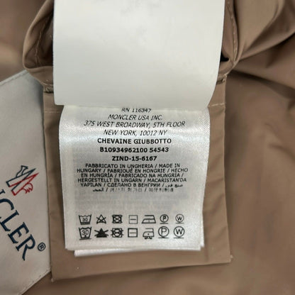 Moncler Coat 0 XS Chevaine Light Brown Long Sleeve Zip Up Hood Detachable — view 4