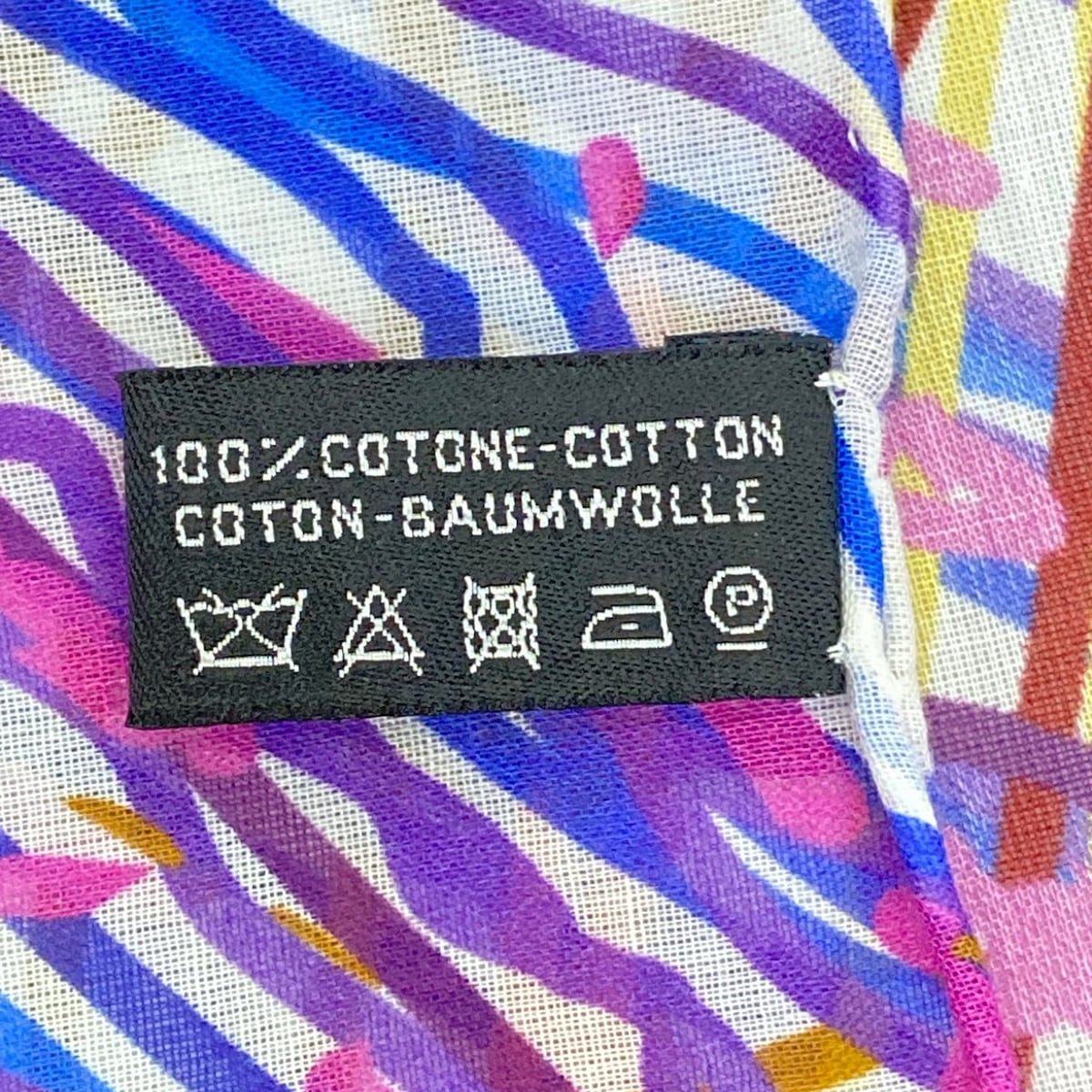 Chanel Shawl White CC Logo Cotton Scarf — view 3