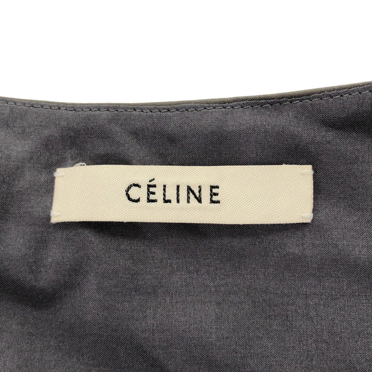 Celine by Phoebe Philo Cotton Belted Wrap Dress 2 Gray 36 — view 3