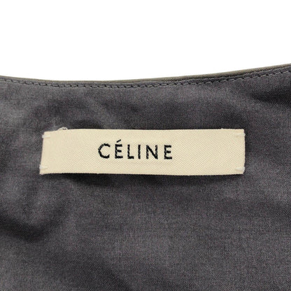 Celine by Phoebe Philo Cotton Belted Wrap Dress 2 Gray 36 — view 3