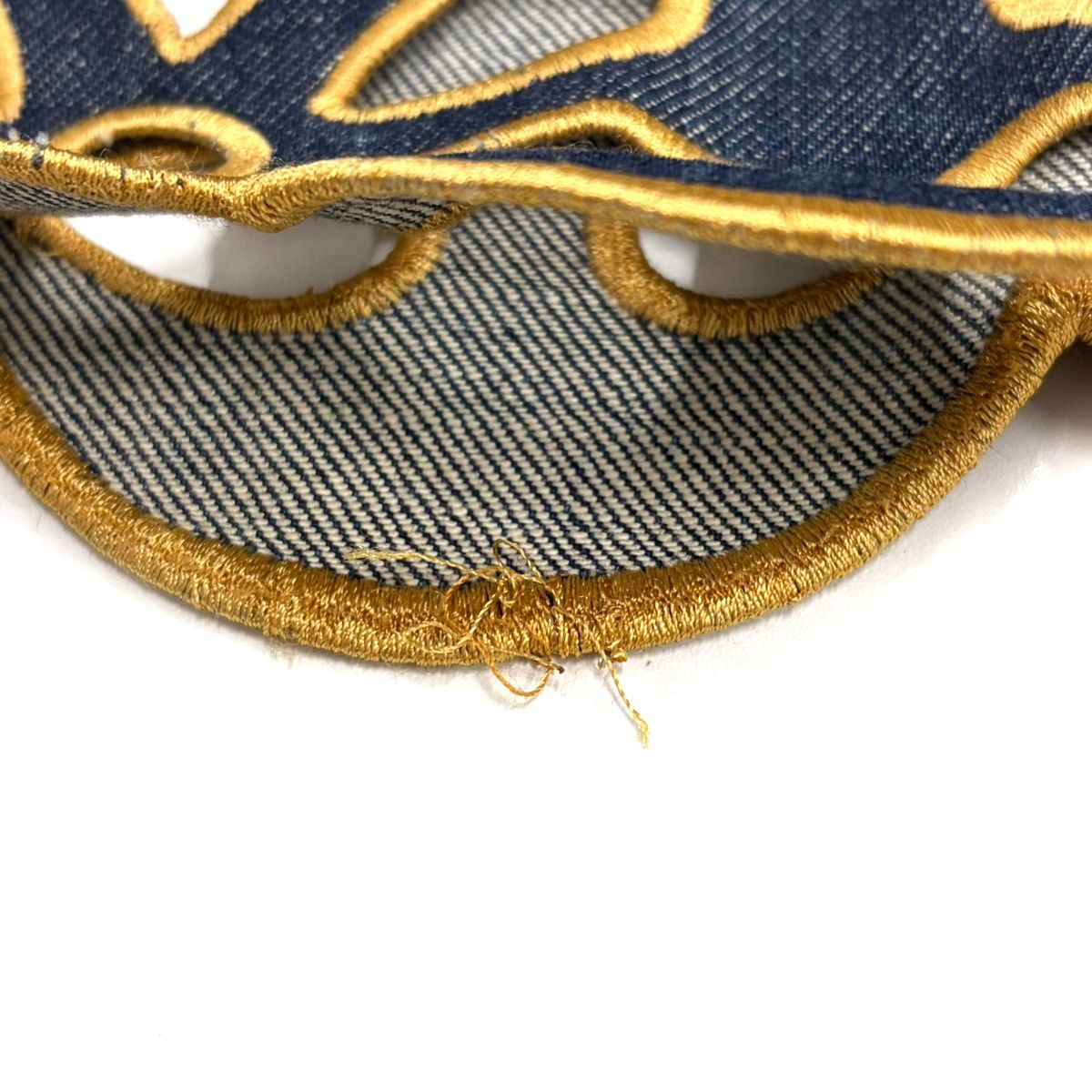 Celine Vintage Flower Cutwork Denim Skirt 2 Indigo Blue 40 — view 6