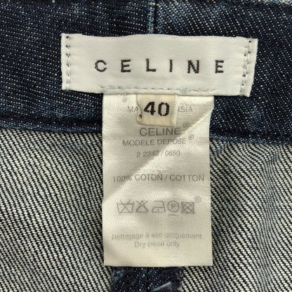 Celine Vintage Flower Cutwork Denim Skirt 2 Indigo Blue 40 — view 3