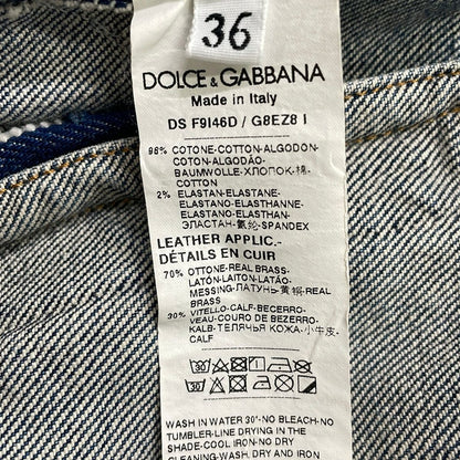Dolce & Gabbana Jean 36 S Navy Long Sleeve Distressed Spring Autumn Jacket — view 4