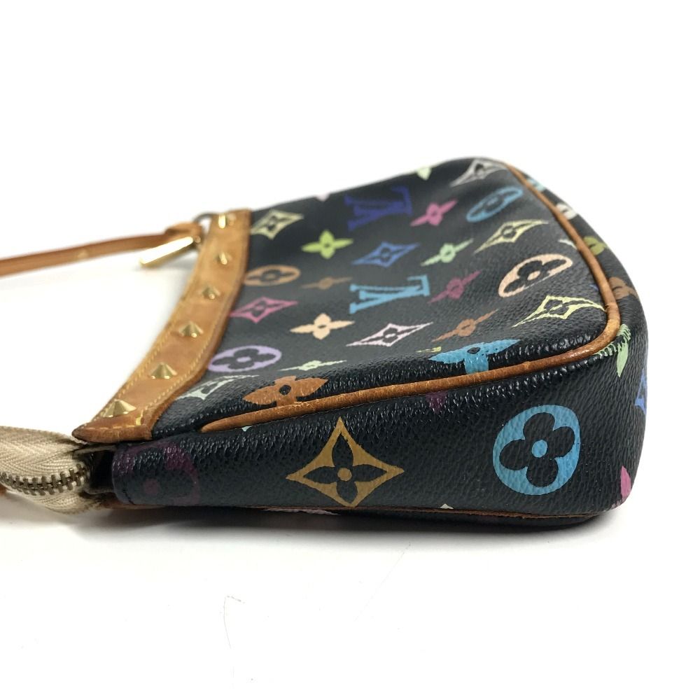 Louis Vuitton Shoulder Bag Pochette Accessoires Monogram Multicolor Canvas Noir Black — view 3