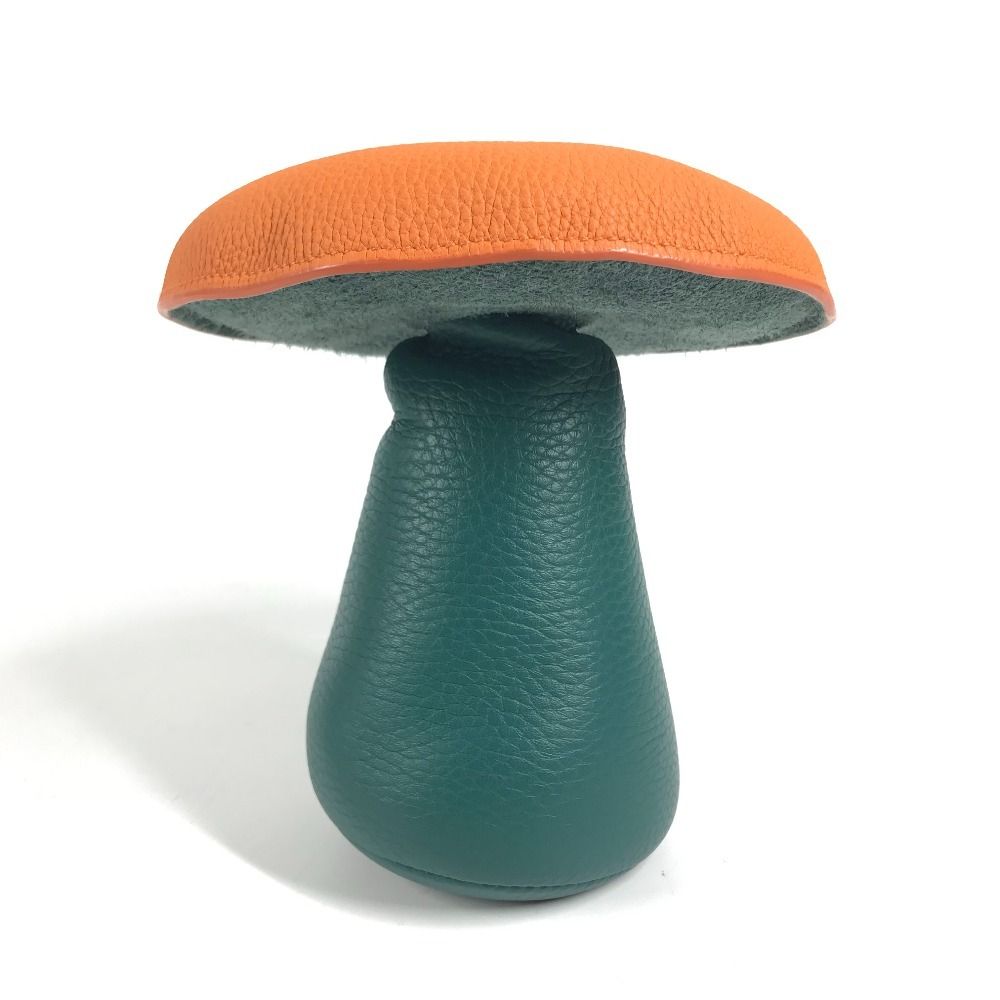 Hermes Object Paperweight Mushroom GM Leather Orange