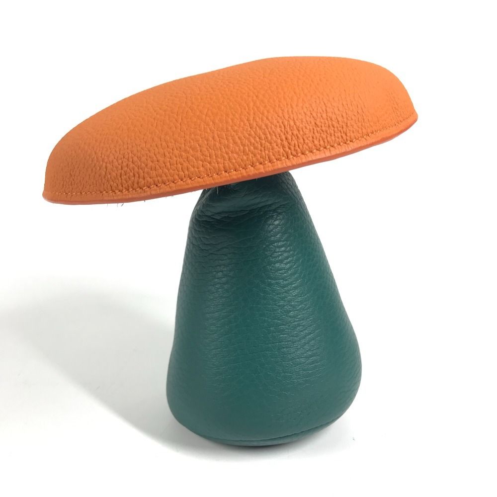 Hermes Object Paperweight Mushroom GM Leather Orange — view 2
