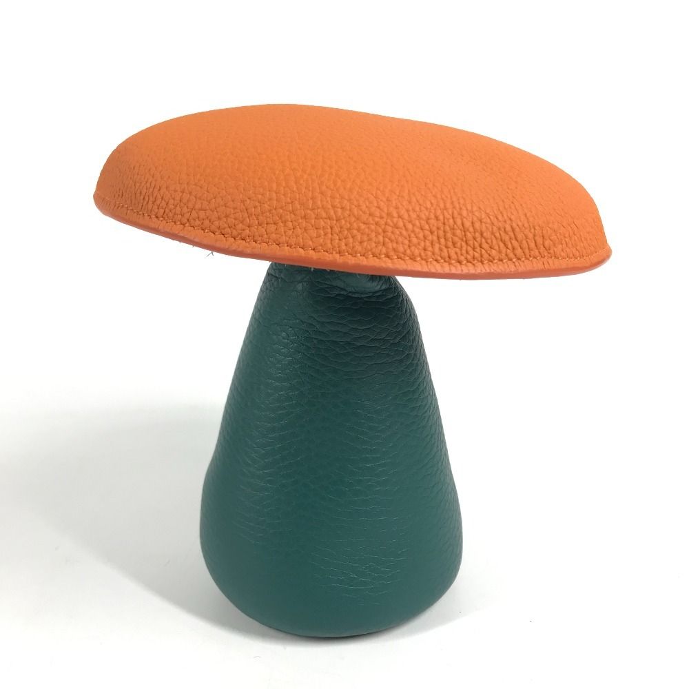 Hermes Object Paperweight Mushroom GM Leather Orange — view 4