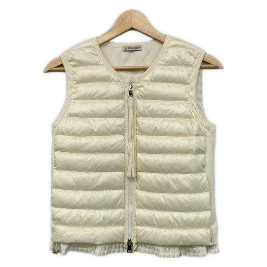 Moncler Down Vest XS Maglione Tricot Gilet Ivory