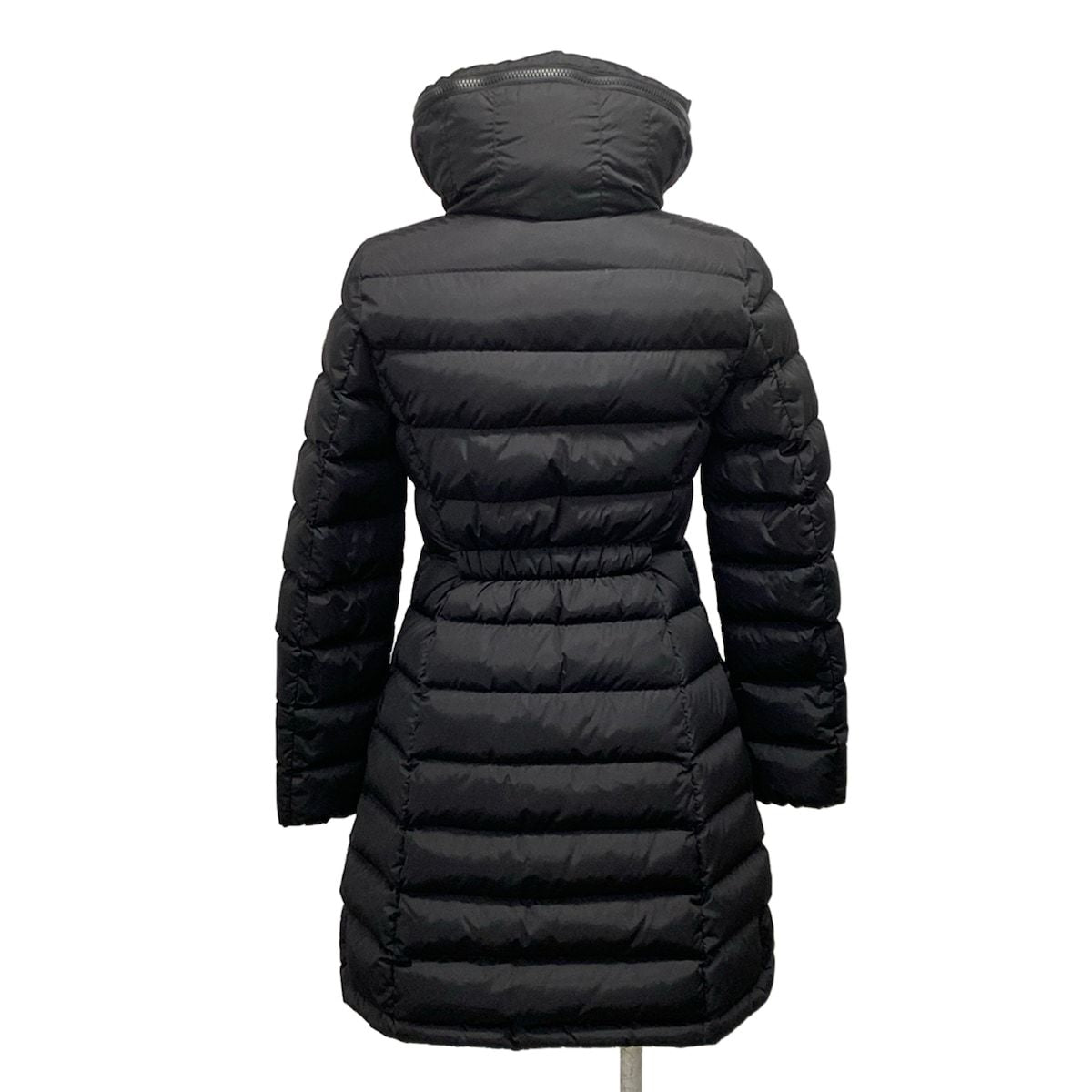 Moncler Down Coat 0 XS Flammette Black Long Sleeve Hood Winter Cotton — view 2