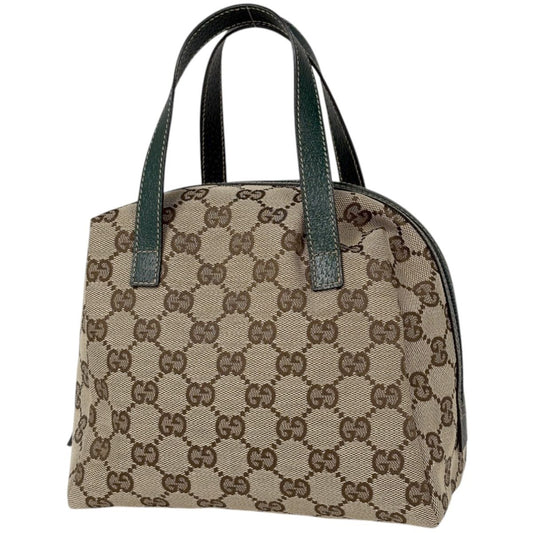 Gucci Handbag GG Pattern Canvas Beige Green