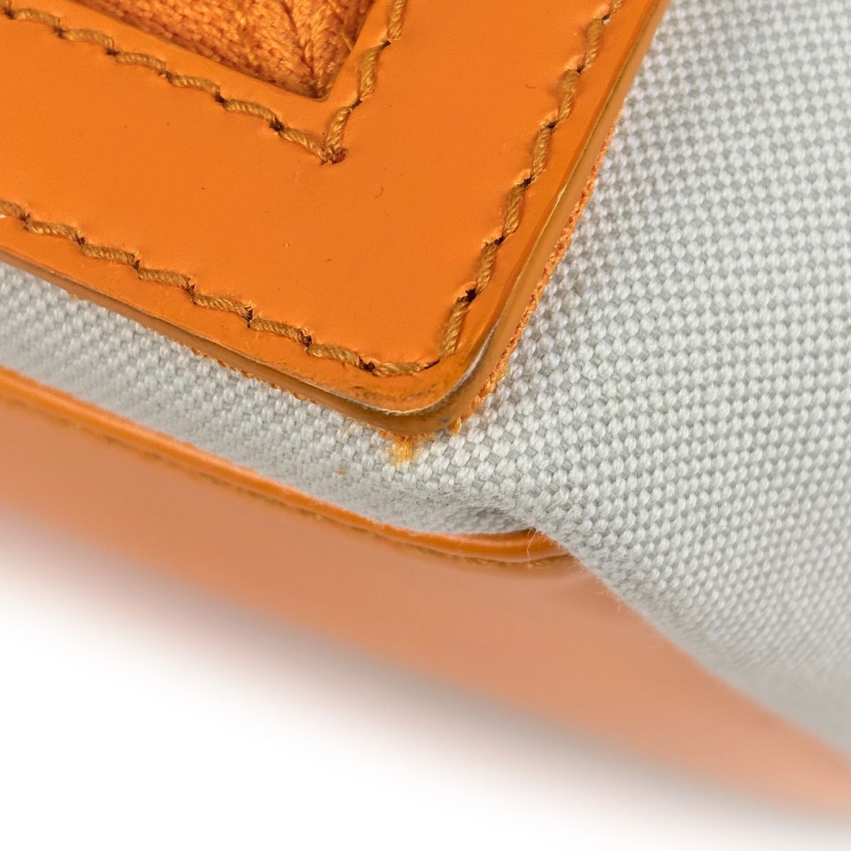 Balenciaga Navy Small Cabas Handbag Canvas Ivory Orange — view 3