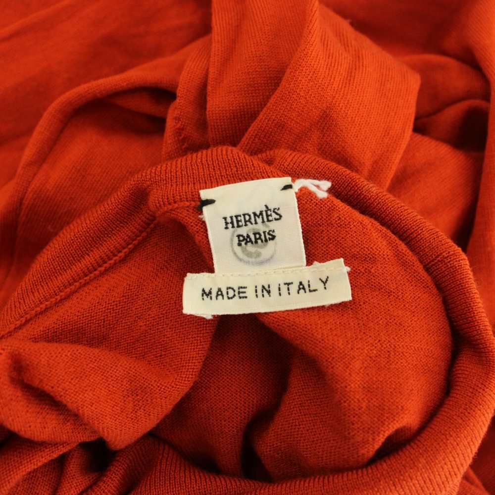 Hermes Knit Top Lightweight Turtleneck Wool la Orange HN Sweater — view 5