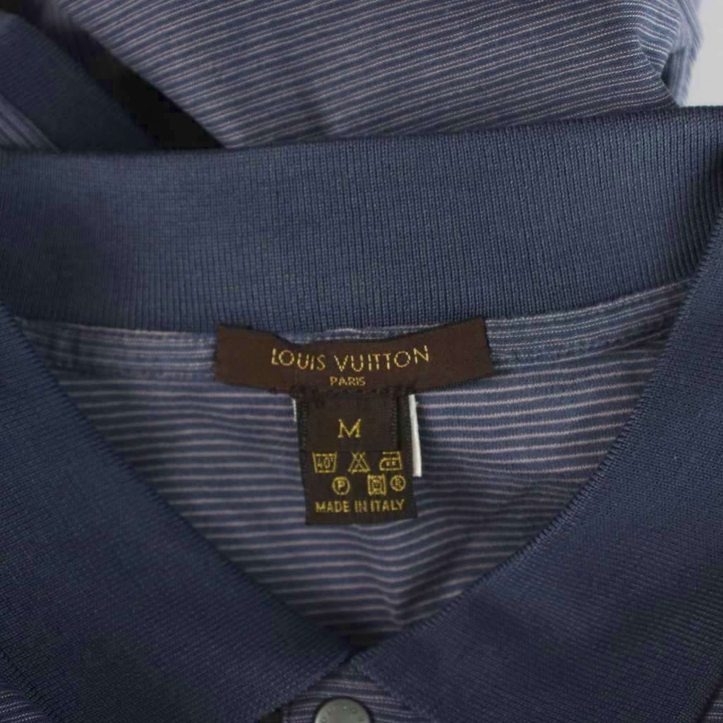 Louis Vuitton Polo Shirt Border M Blue Short Sleeve AP — view 3