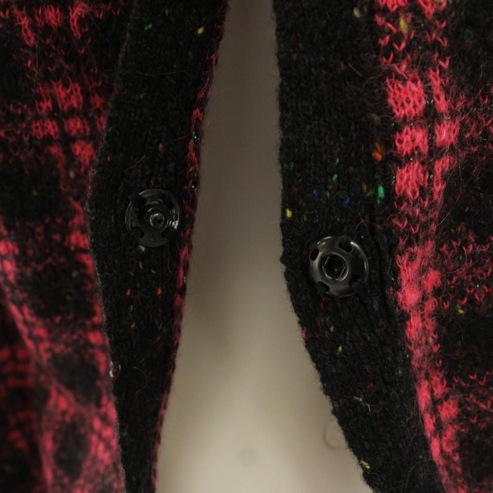 Prada Milano Knit Sweater Check Wool Mohair Blend Long Sleeve 38 Pink Black HN — view 5
