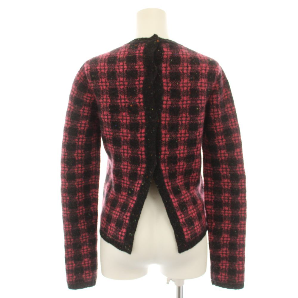 Prada Milano Knit Sweater Check Wool Mohair Blend Long Sleeve 38 Pink Black HN — view 3
