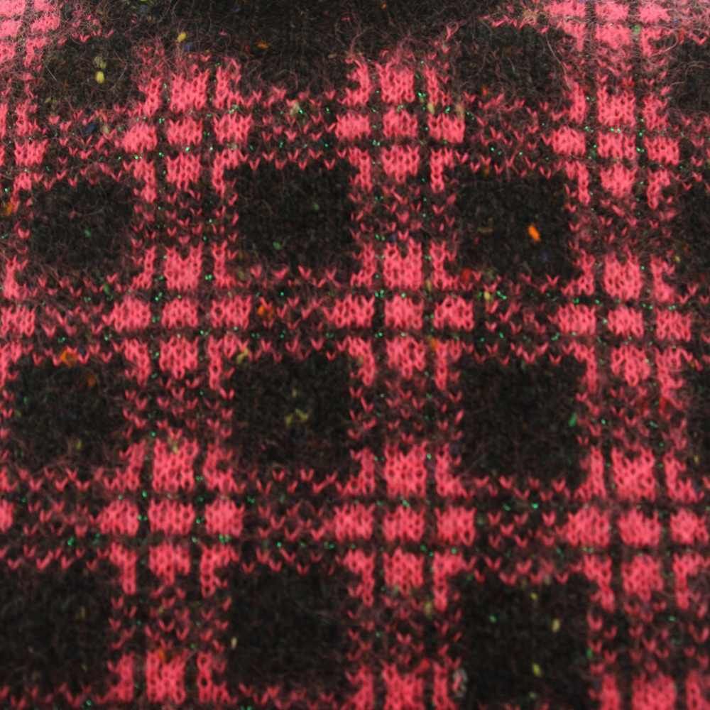 Prada Milano Knit Sweater Check Wool Mohair Blend Long Sleeve 38 Pink Black HN — view 6