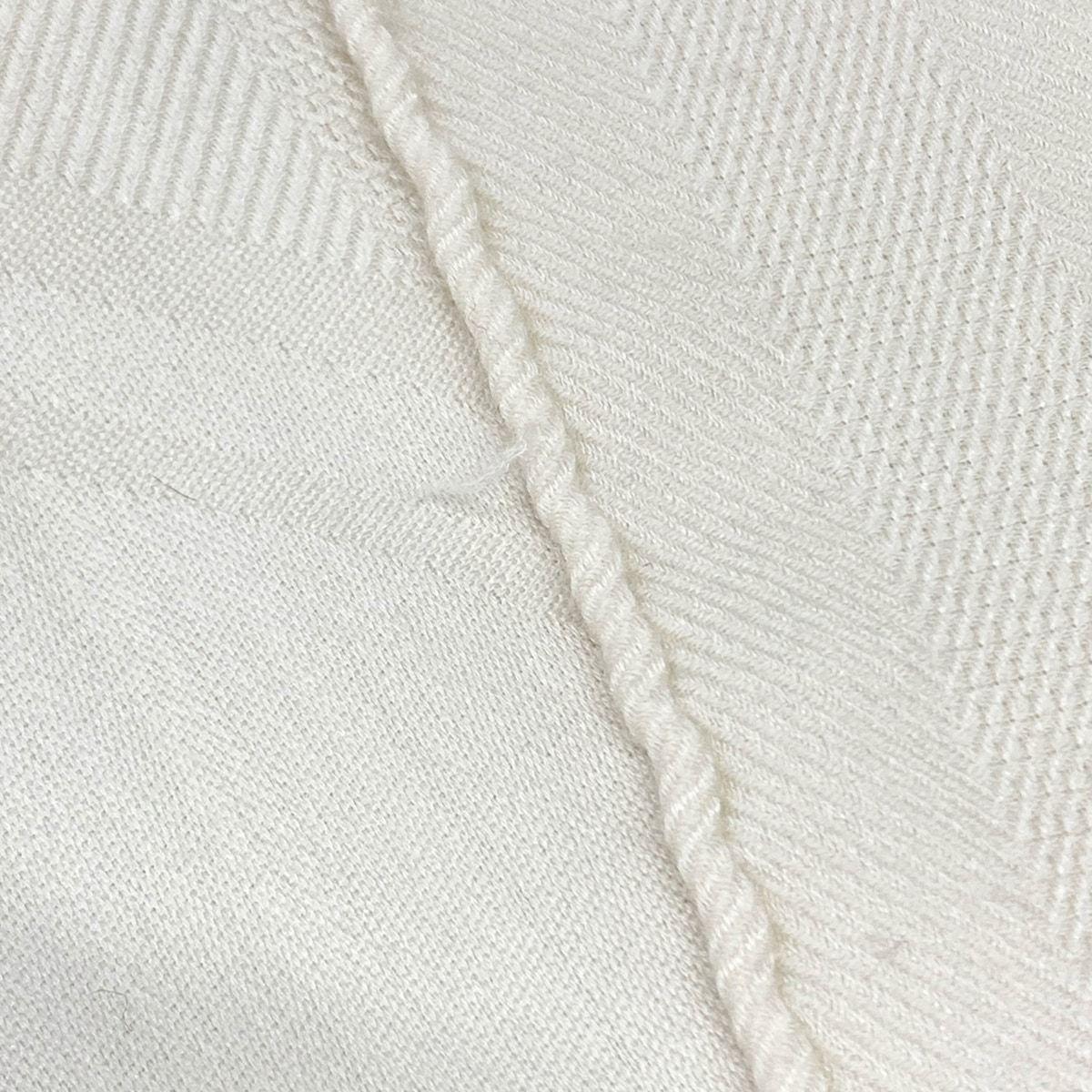 Hermes Shawl New Libris Ivory Cashmere Silk Scarf — view 4