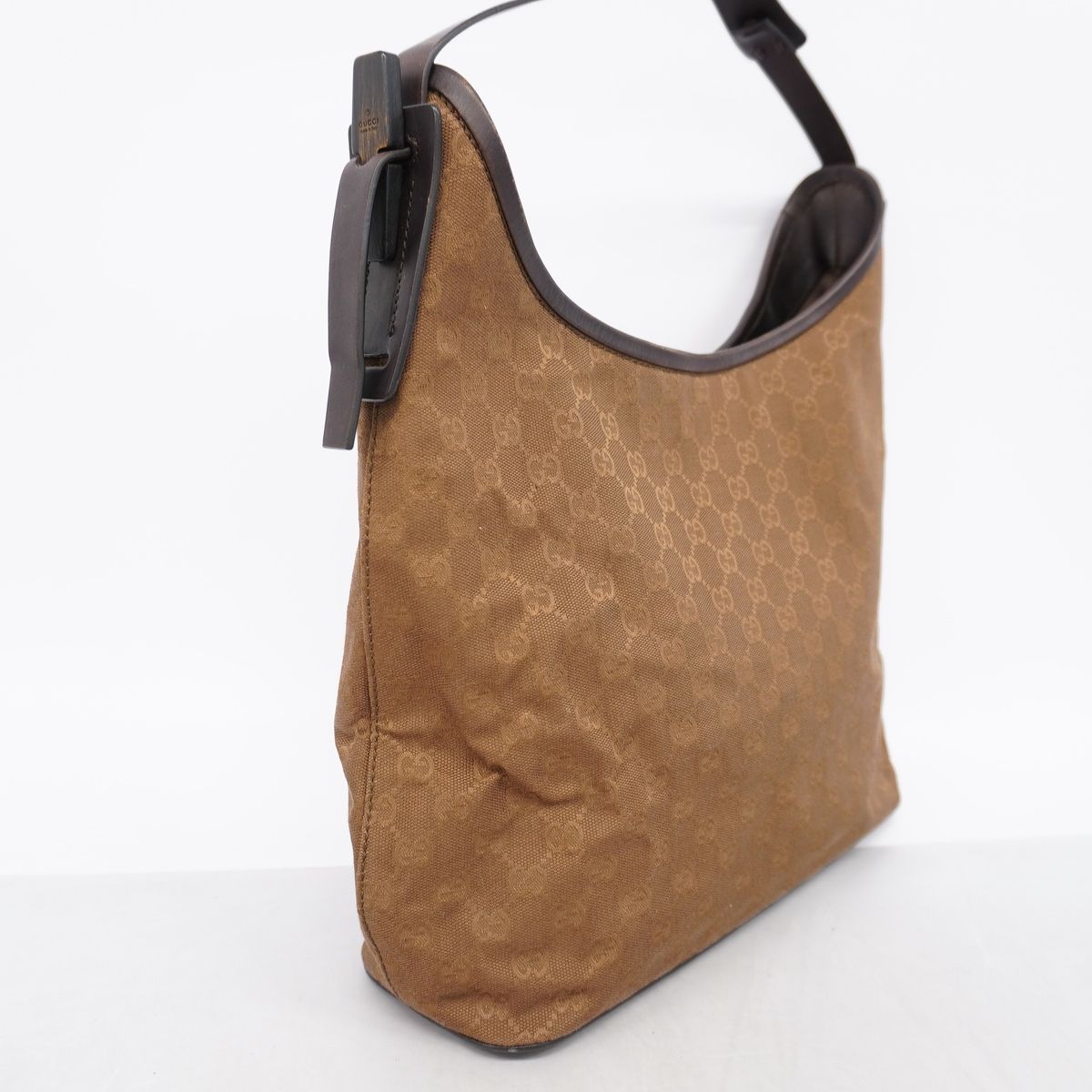 Gucci Shoulder Bag GG Canvas Brown Silver — view 2