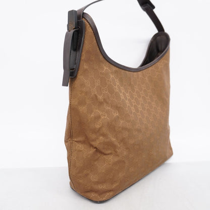 Gucci Shoulder Bag GG Canvas Brown Silver — view 2