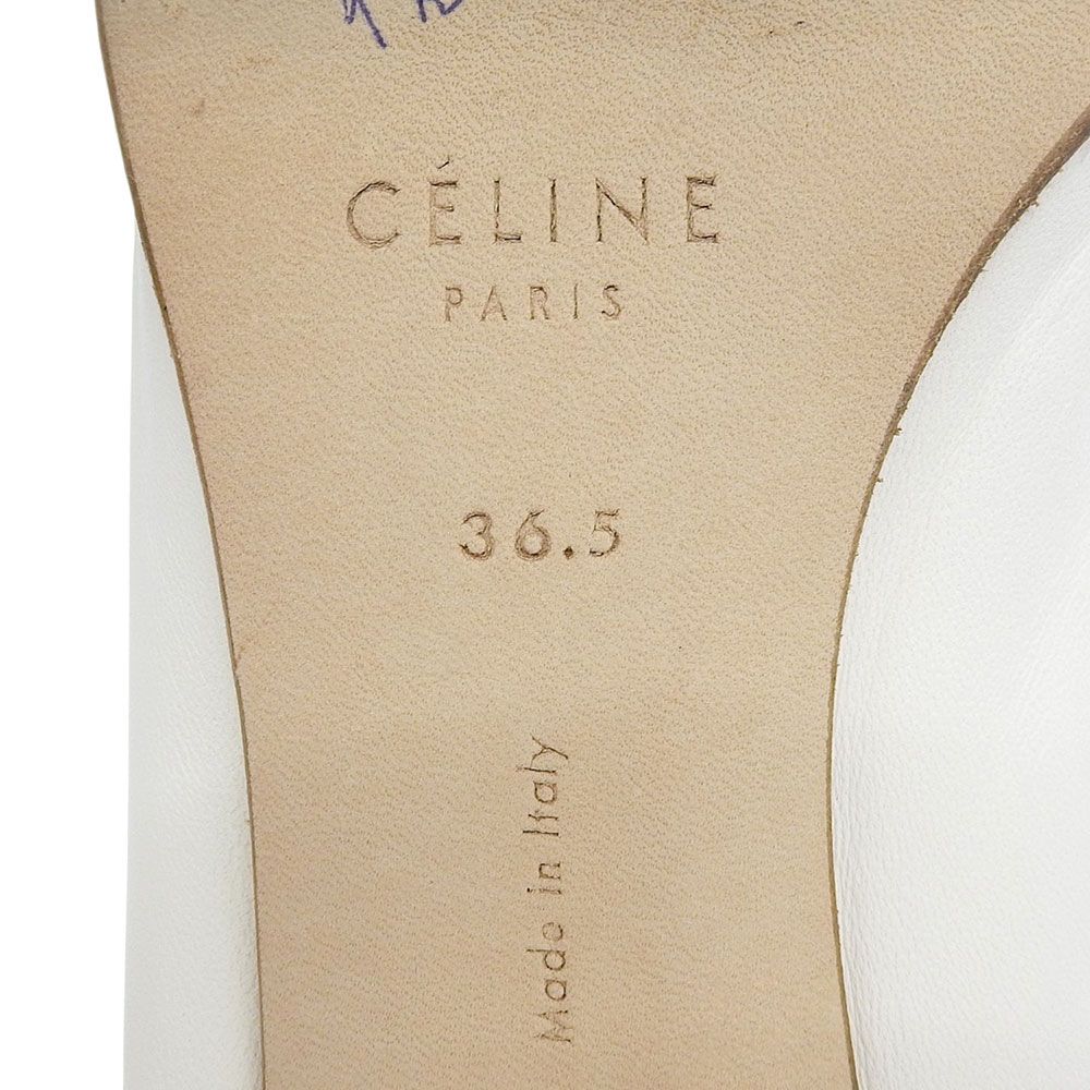 Celine Soft Leather Lace Up Booties White Boot 36.5 — view 6