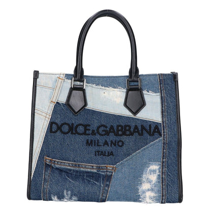 Dolce & Gabbana BM Logo Embroidered Denim Patchwork Shopping