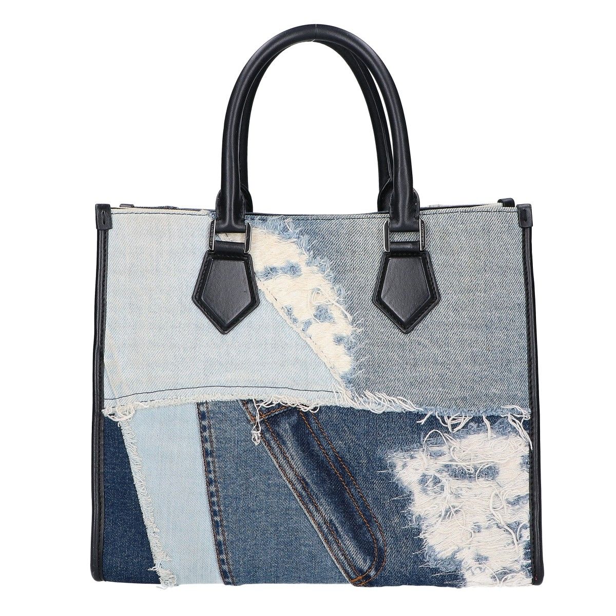 Dolce & Gabbana BM Logo Embroidered Denim Patchwork Shopping — view 3