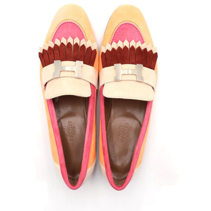 Hermes Royal Royale Suedeleather Loafers Multicolor — view 4