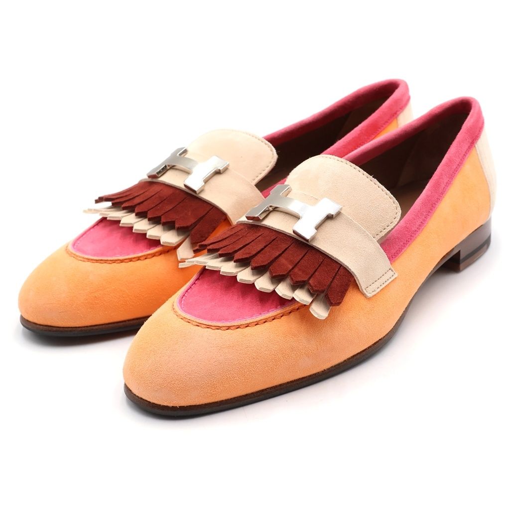 Hermes Royal Royale Suedeleather Loafers Multicolor — view 2