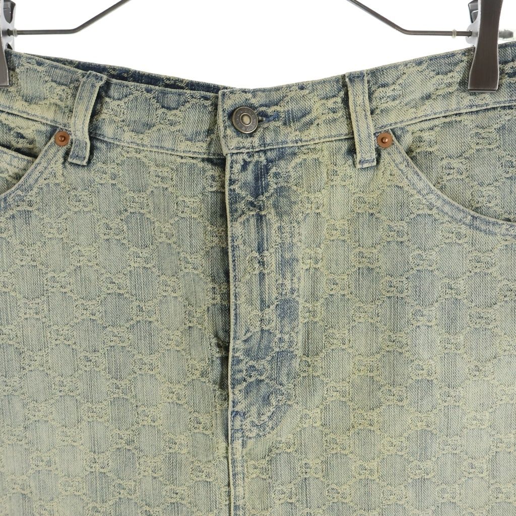 Gucci GG Denim Mini Skirt Cotton Total Pattern Blue — view 3