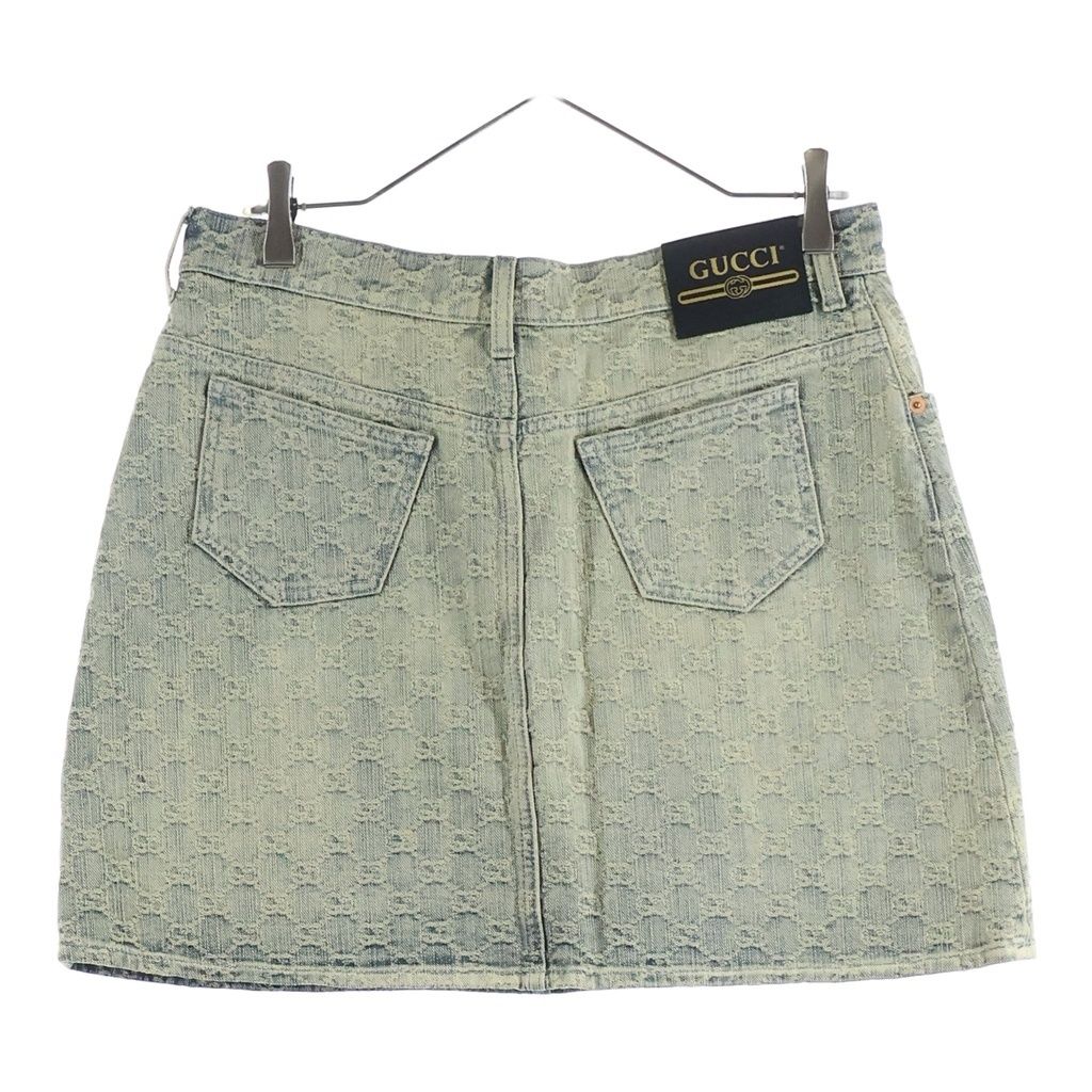 Gucci GG Denim Mini Skirt Cotton Total Pattern Blue — view 2