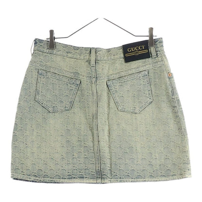 Gucci GG Denim Mini Skirt Cotton Total Pattern Blue — view 2