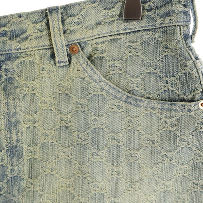 Gucci GG Denim Mini Skirt Cotton Total Pattern Blue — view 4