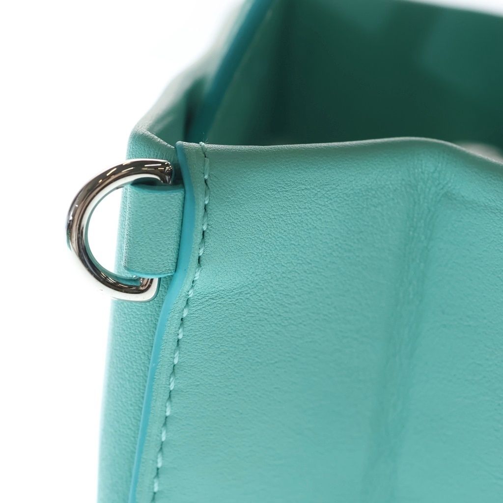Tiffany & Co Shopping Tote Mini Shoulder Bag Cobalt Blue Calf Leather Silver — view 6