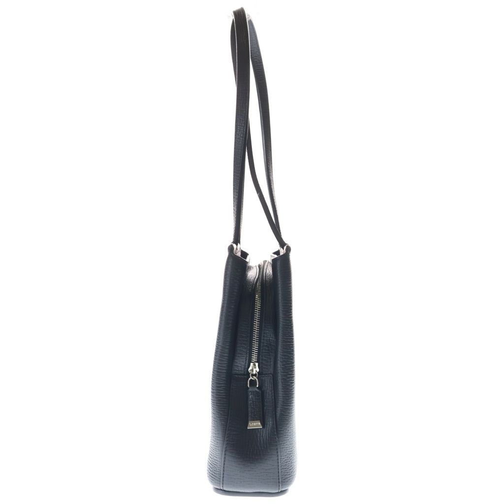Loewe Log Leather Tote Bag Black — view 3