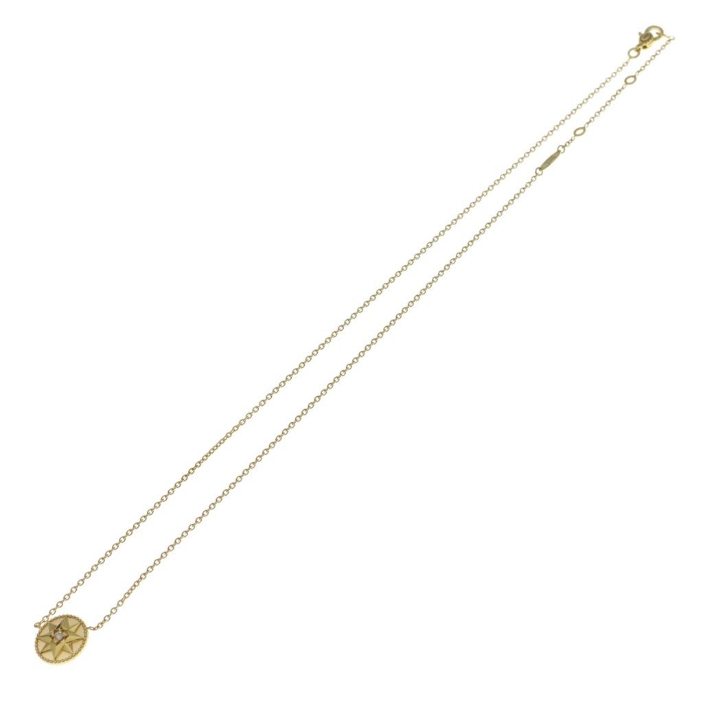 Dior Rose des Vents Pearl Diamond Pendant Chain Yellow Gold — view 2
