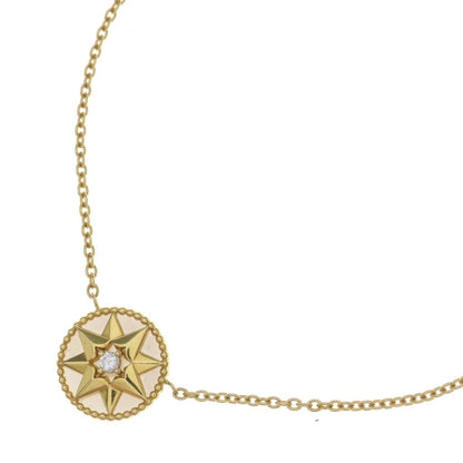 Dior Rose des Vents Pearl Diamond Pendant Chain Yellow Gold