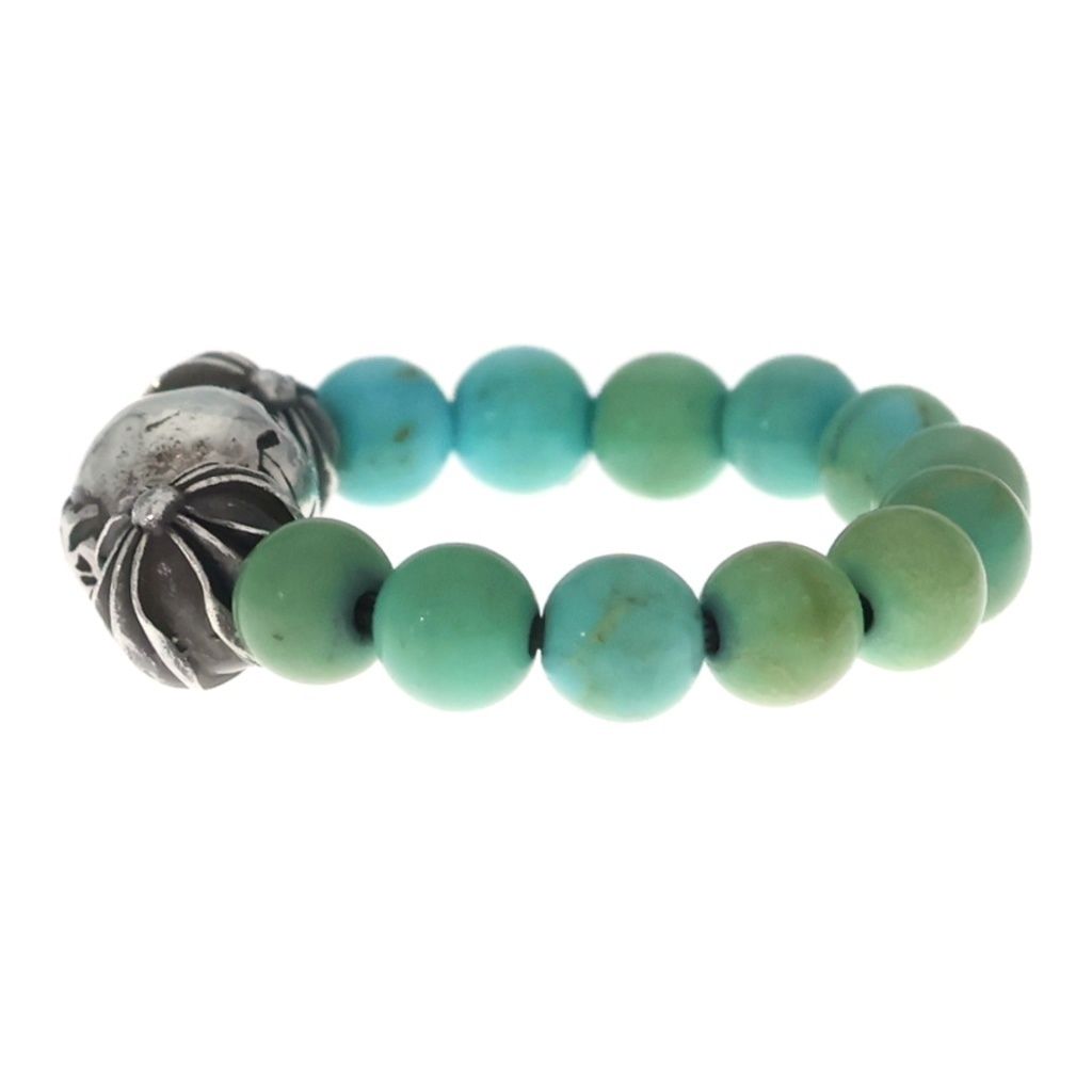 Chrome Hearts Bead Ring Turquoise Blue Silver — view 4