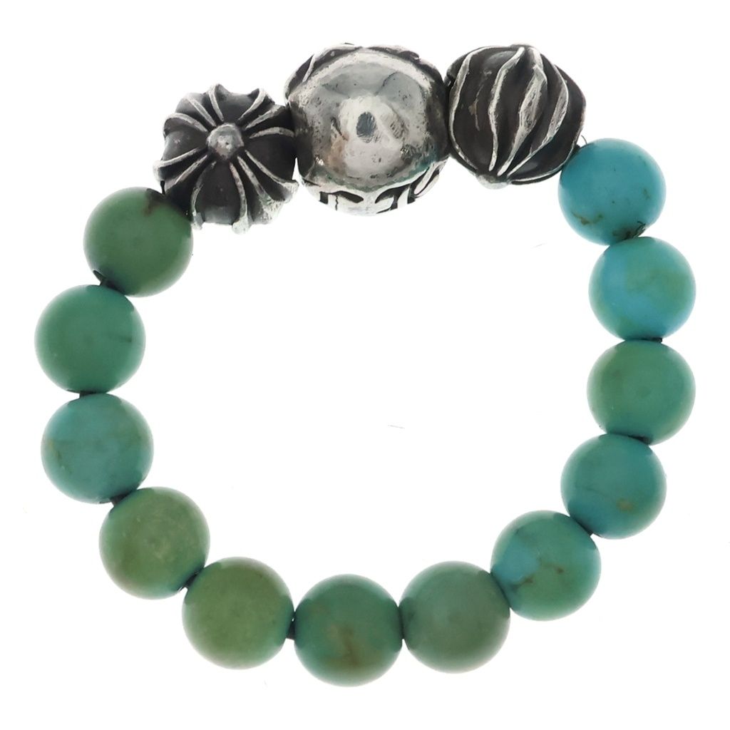 Chrome Hearts Bead Ring Turquoise Blue Silver — view 6
