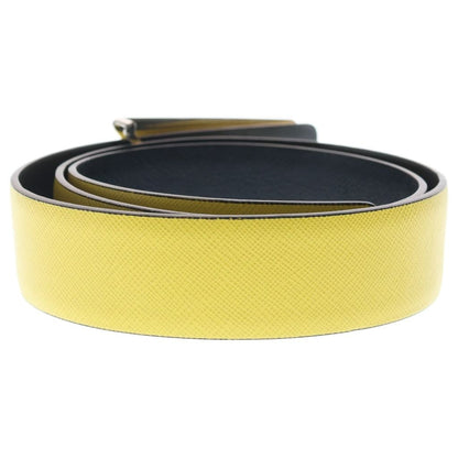 Prada Saffiano Triangle Logo Reversible Leather Belt with Metal Buckle 34 85 — view 2