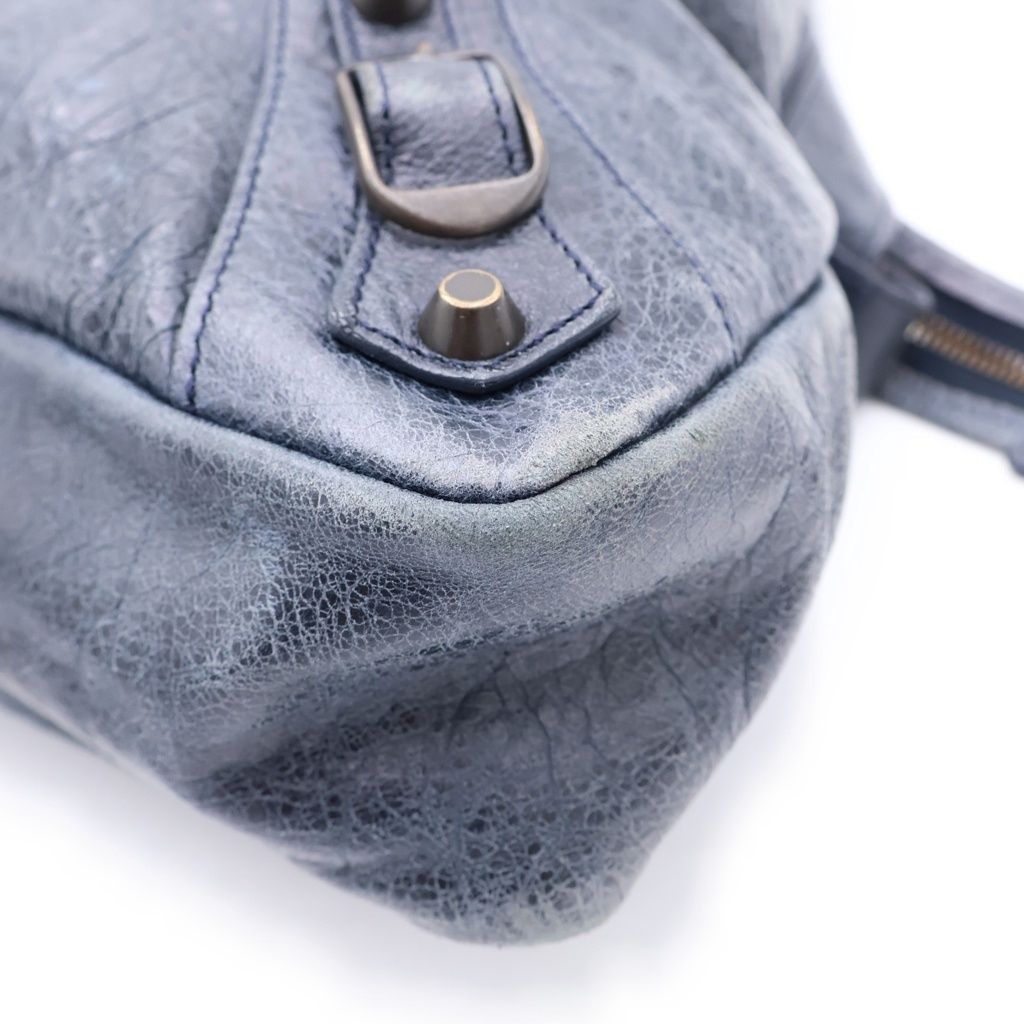 Balenciaga the Town Handbag Navy Leather Gold — view 5