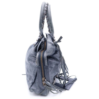 Balenciaga the Town Handbag Navy Leather Gold — view 3