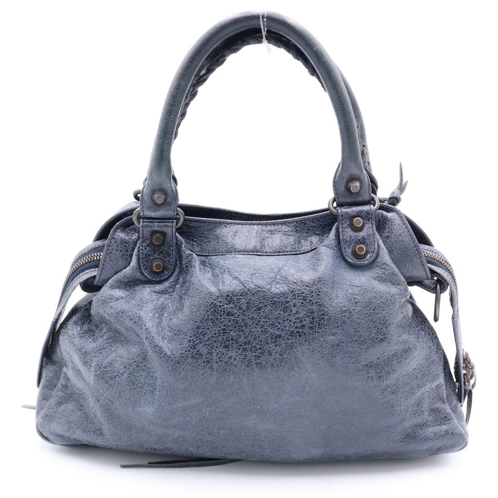 Balenciaga the Town Handbag Navy Leather Gold — view 2