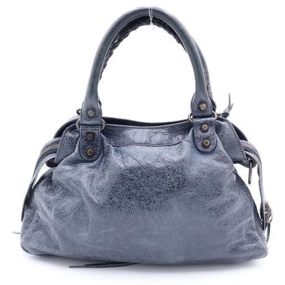 Balenciaga the Town Handbag Navy Leather Gold — view 2