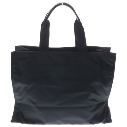 Prada Tote Bag Tessuto Black Nylon Leather Silver — view 2