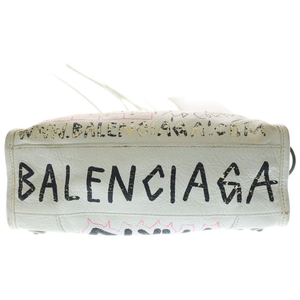 Balenciaga Classic City Graffiti 2-Way Shoulder Bag White Leather — view 4